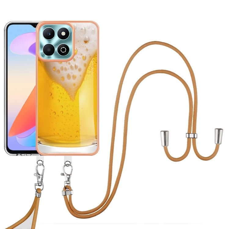 For Honor X6b Electroplating Dual-side IMD Phone Case with Lanyard