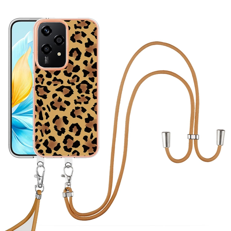 For Honor 200 Lite Global Electroplating Dual-side IMD Phone Case with Lanyard