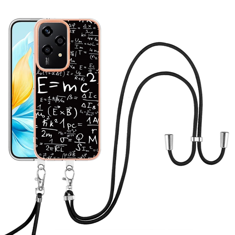 For Honor 200 Lite Global Electroplating Dual-side IMD Phone Case with Lanyard