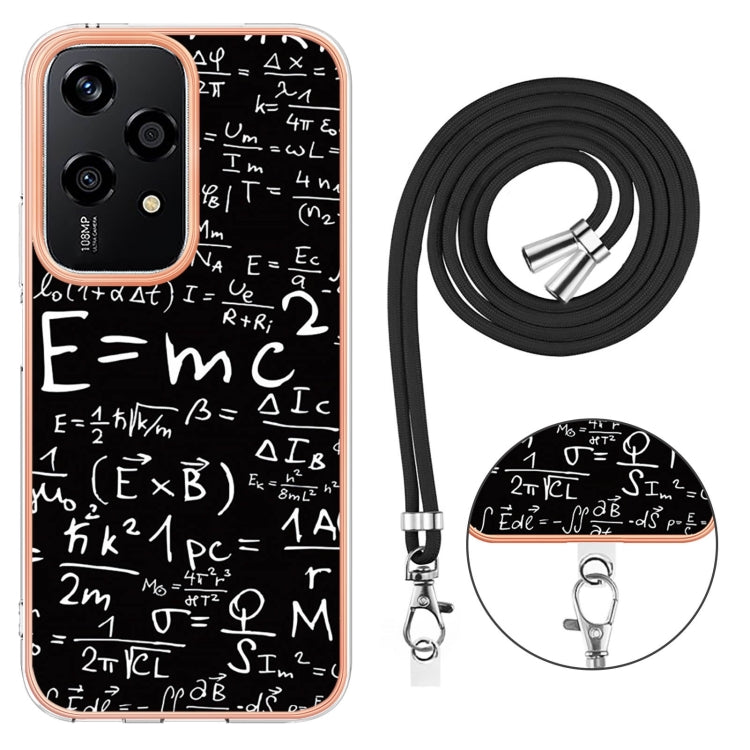 For Honor 200 Lite Global Electroplating Dual-side IMD Phone Case with Lanyard