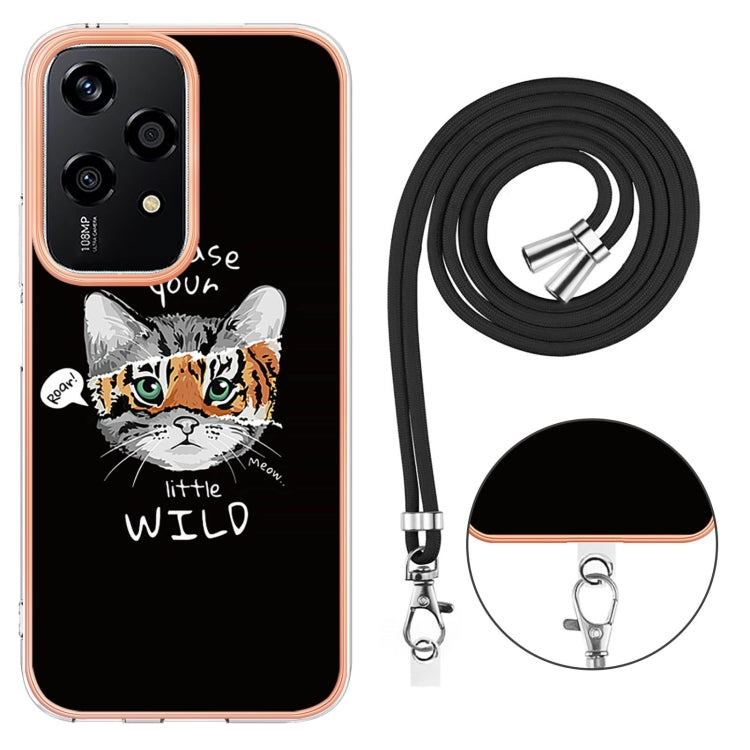 For Honor 200 Lite Global Electroplating Dual-side IMD Phone Case with Lanyard