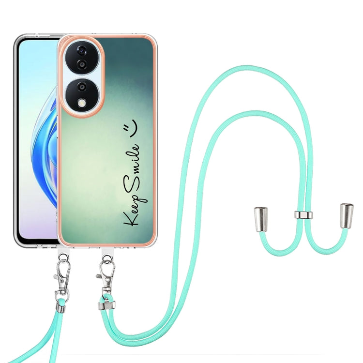 For Honor X7b 4G / 5G Electroplating Dual-side IMD Phone Case with Lanyard