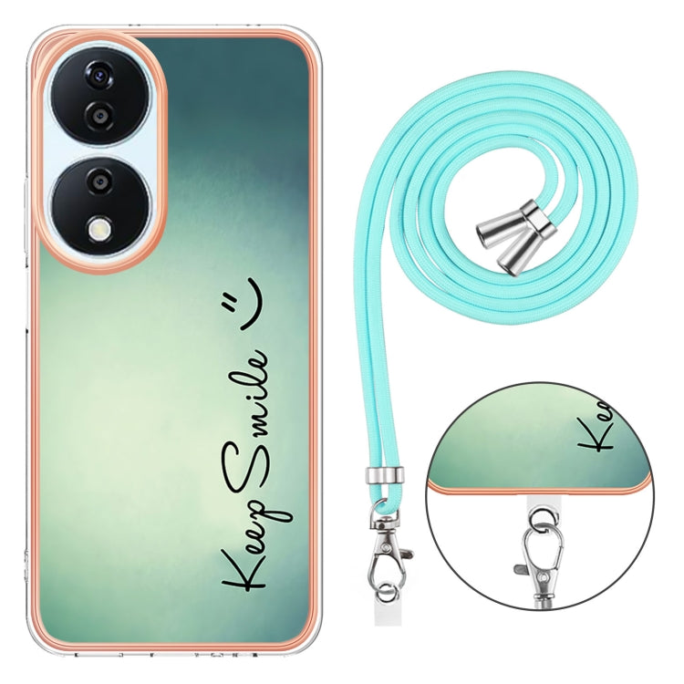 For Honor X7b 4G / 5G Electroplating Dual-side IMD Phone Case with Lanyard