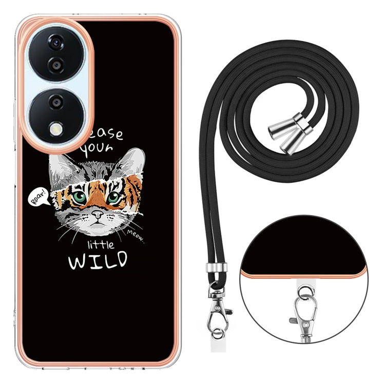 For Honor X7b 4G / 5G Electroplating Dual-side IMD Phone Case with Lanyard