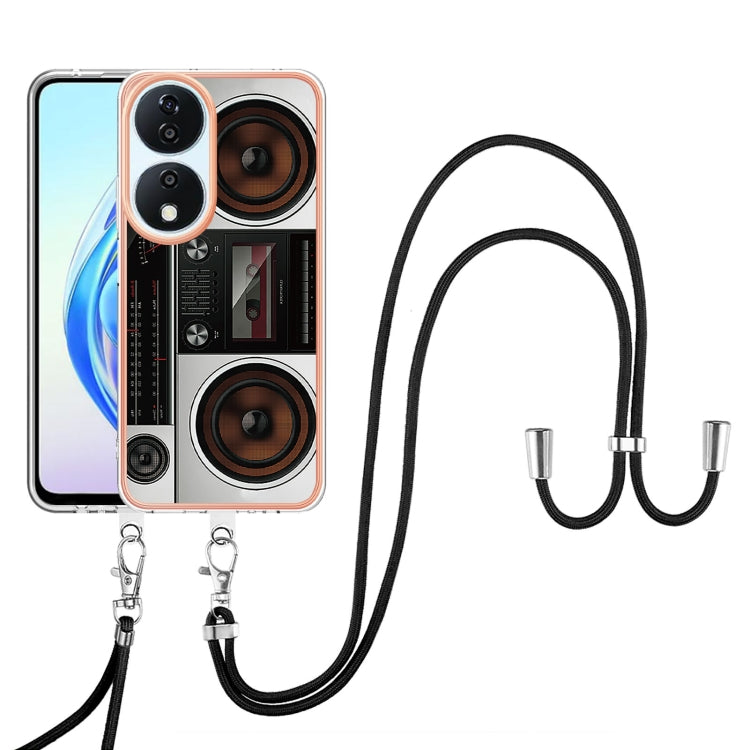 For Honor X7b 4G / 5G Electroplating Dual-side IMD Phone Case with Lanyard
