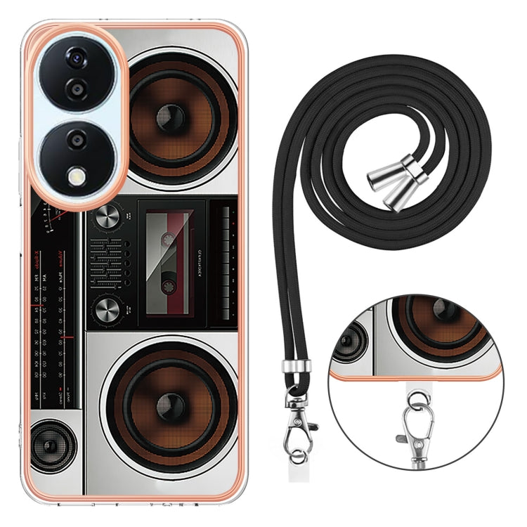 For Honor X7b 4G / 5G Electroplating Dual-side IMD Phone Case with Lanyard