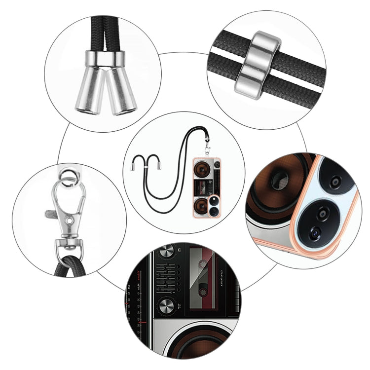 For Honor X7b 4G / 5G Electroplating Dual-side IMD Phone Case with Lanyard