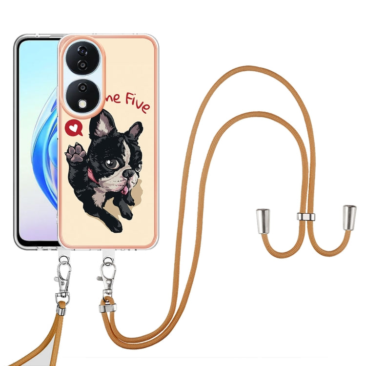 For Honor X7b 4G / 5G Electroplating Dual-side IMD Phone Case with Lanyard