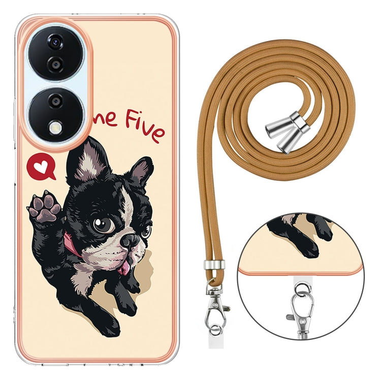 For Honor X7b 4G / 5G Electroplating Dual-side IMD Phone Case with Lanyard