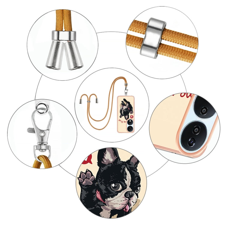 For Honor X7b 4G / 5G Electroplating Dual-side IMD Phone Case with Lanyard