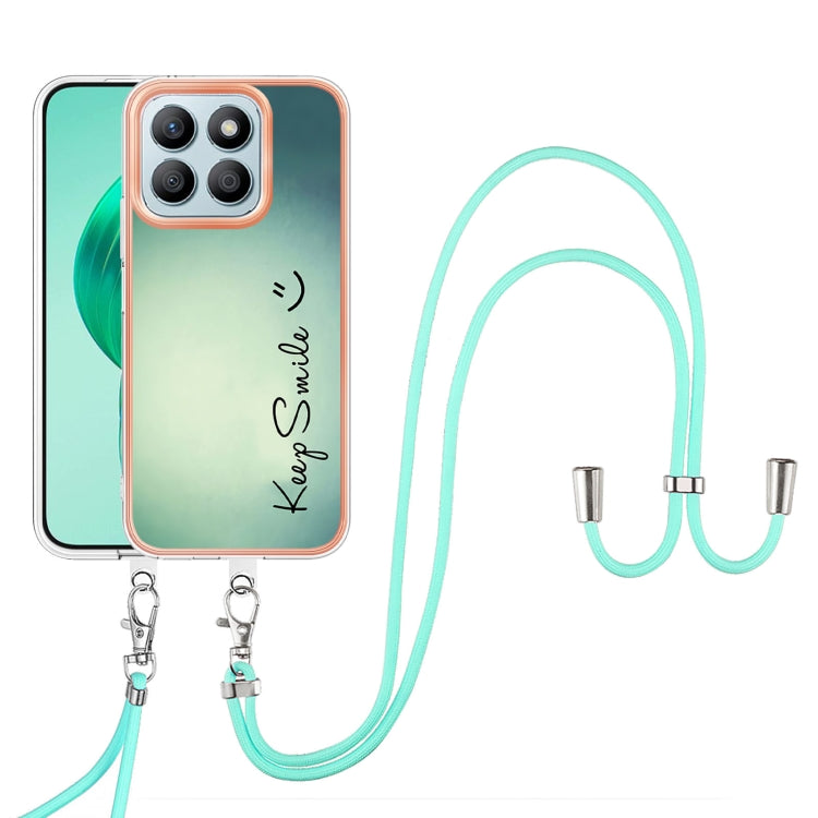 For Honor X8b Electroplating Dual-side IMD Phone Case with Lanyard