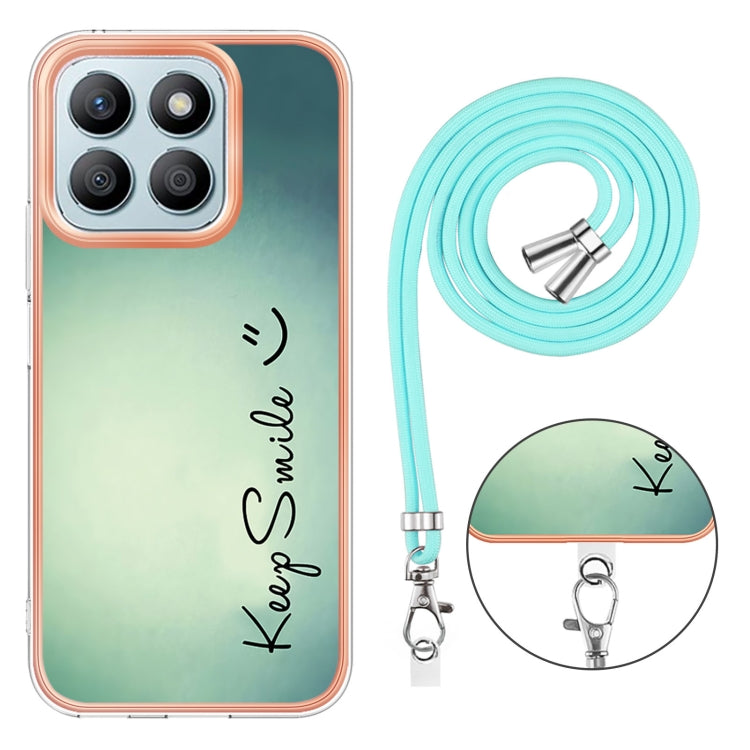 For Honor X8b Electroplating Dual-side IMD Phone Case with Lanyard