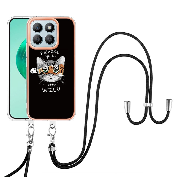 For Honor X8b Electroplating Dual-side IMD Phone Case with Lanyard