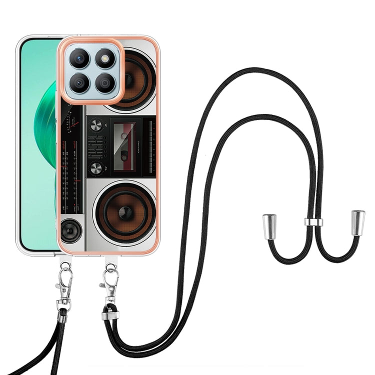 For Honor X8b Electroplating Dual-side IMD Phone Case with Lanyard