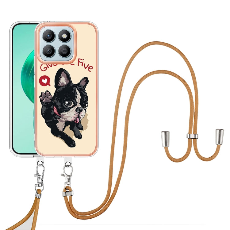 For Honor X8b Electroplating Dual-side IMD Phone Case with Lanyard