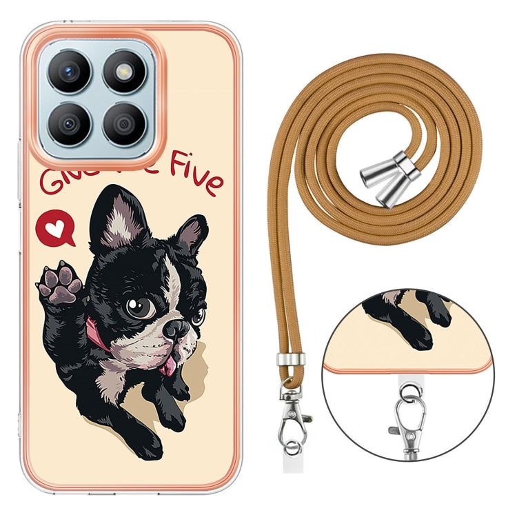 For Honor X8b Electroplating Dual-side IMD Phone Case with Lanyard