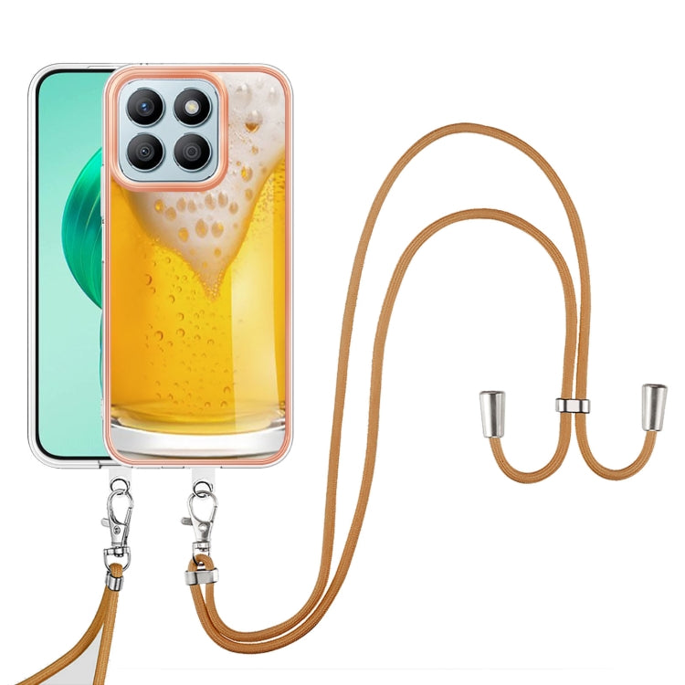 For Honor X8b Electroplating Dual-side IMD Phone Case with Lanyard