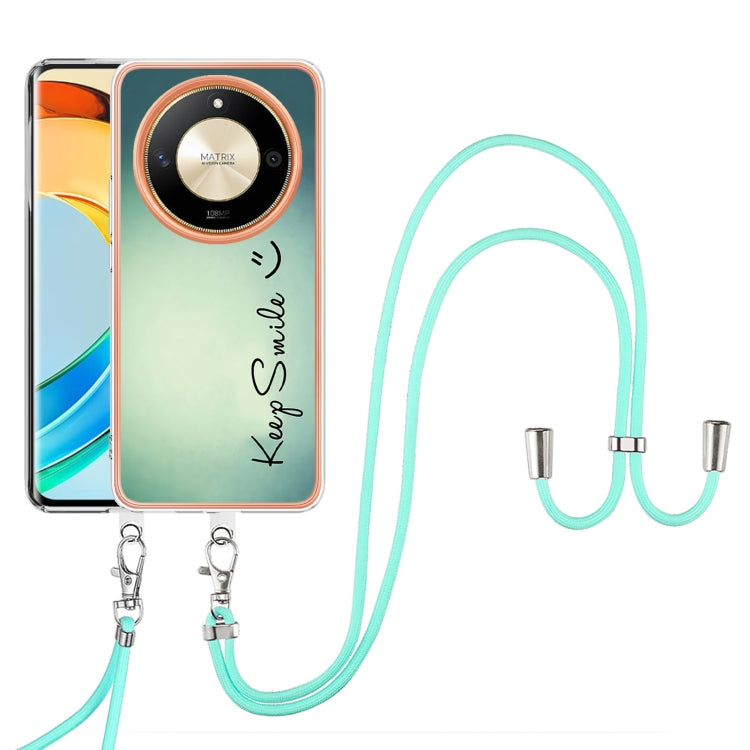 For Honor X9b Electroplating Dual-side IMD Phone Case with Lanyard