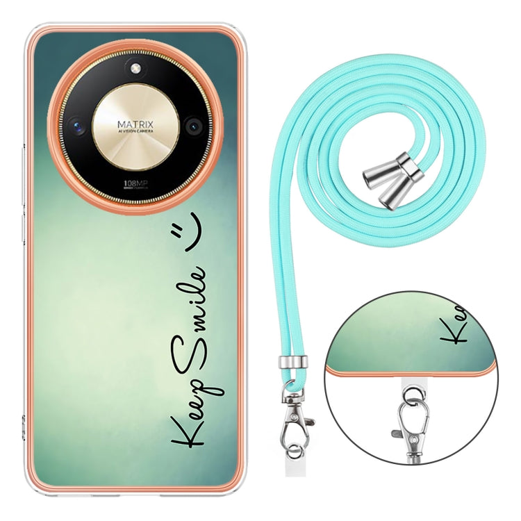 For Honor X9b Electroplating Dual-side IMD Phone Case with Lanyard