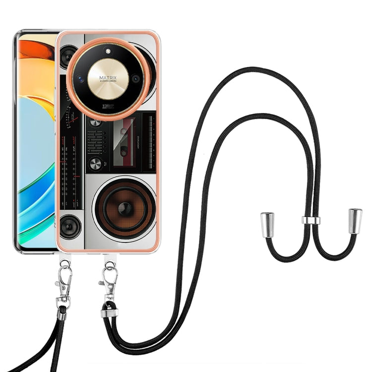 For Honor X9b Electroplating Dual-side IMD Phone Case with Lanyard