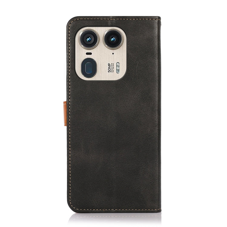 For Motorola Edge 50 Ultra KHAZNEH Dual-color Cowhide Texture Flip Leather Phone Case