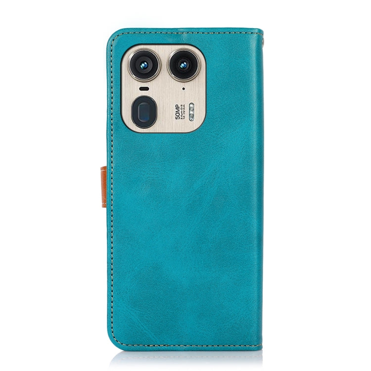 For Motorola Edge 50 Ultra KHAZNEH Dual-color Cowhide Texture Flip Leather Phone Case