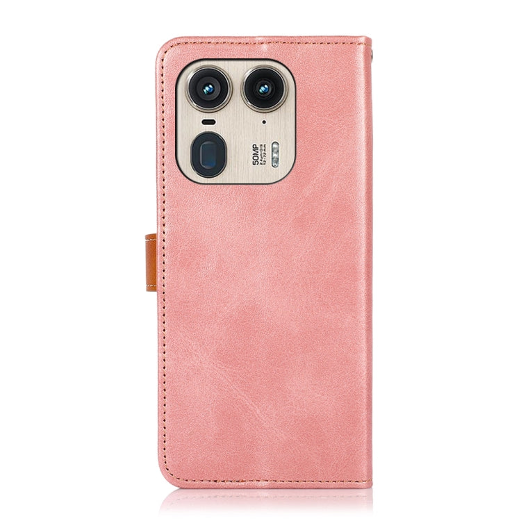 For Motorola Edge 50 Ultra KHAZNEH Dual-color Cowhide Texture Flip Leather Phone Case