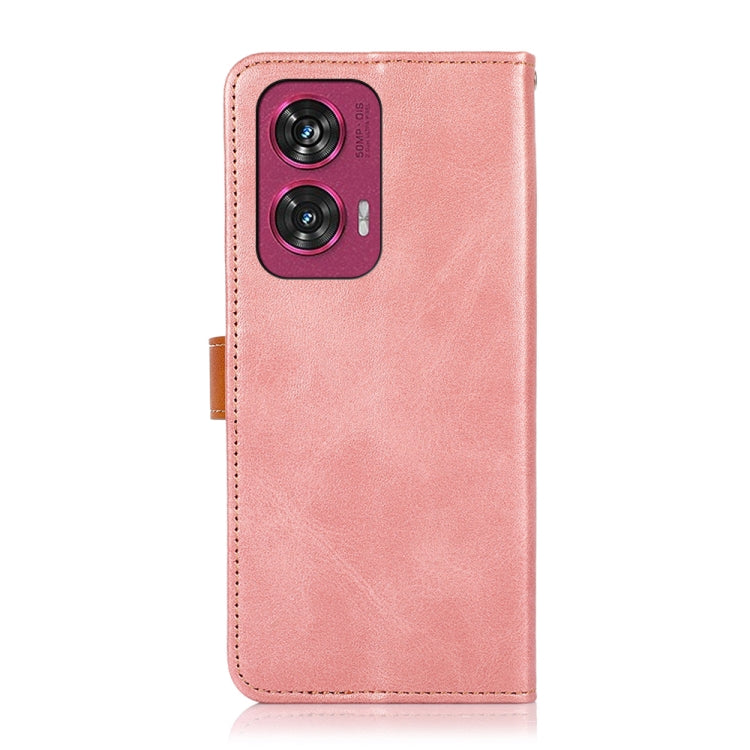 For Motorola Edge 50 Fusion KHAZNEH Dual-color Cowhide Texture Flip Leather Phone Case