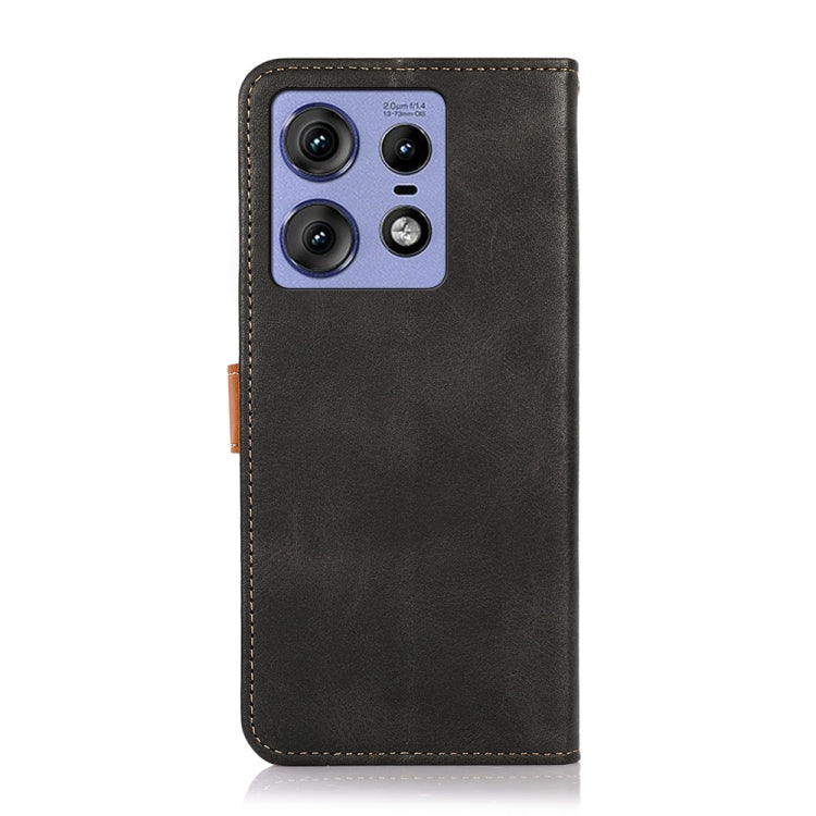 For Motorola Edge 50 Pro KHAZNEH Dual-color Cowhide Texture Flip Leather Phone Case