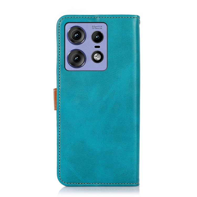 For Motorola Edge 50 Pro KHAZNEH Dual-color Cowhide Texture Flip Leather Phone Case