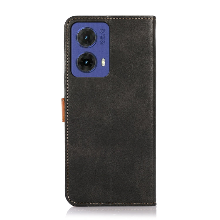 For Motorola Moto G85 KHAZNEH Dual-color Cowhide Texture Flip Leather Phone Case