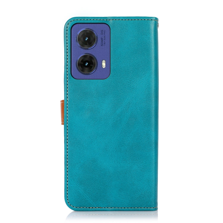 For Motorola Moto G85 KHAZNEH Dual-color Cowhide Texture Flip Leather Phone Case