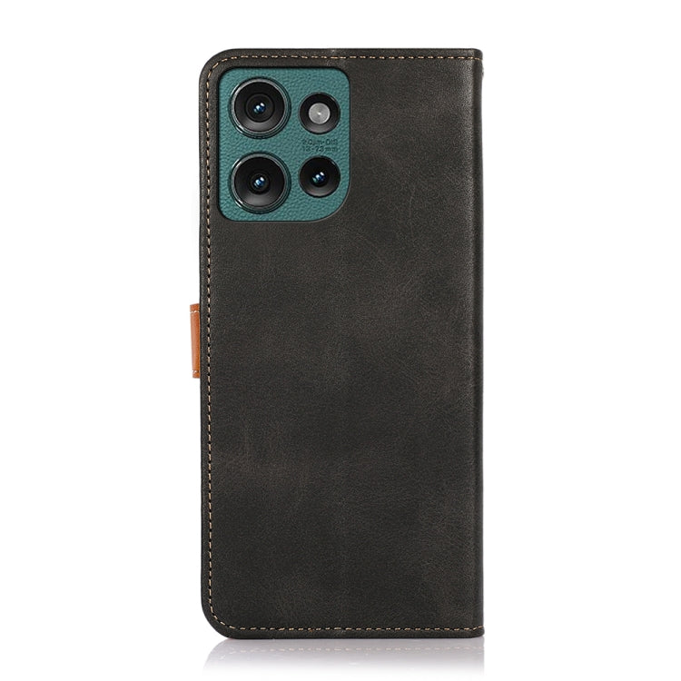 For Motorola Edge 50 5G Global KHAZNEH Dual-color Cowhide Texture Flip Leather Phone Case