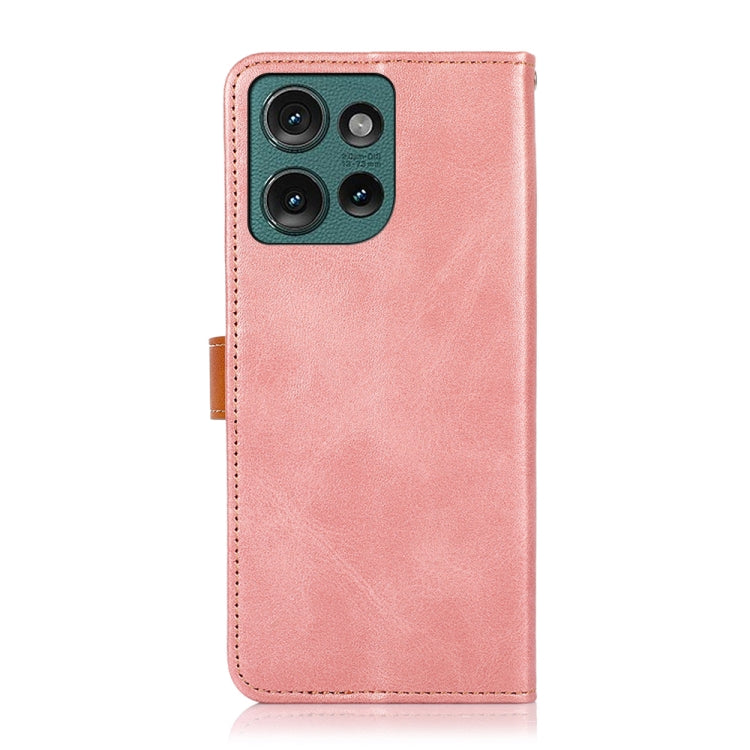 For Motorola Edge 50 5G Global KHAZNEH Dual-color Cowhide Texture Flip Leather Phone Case