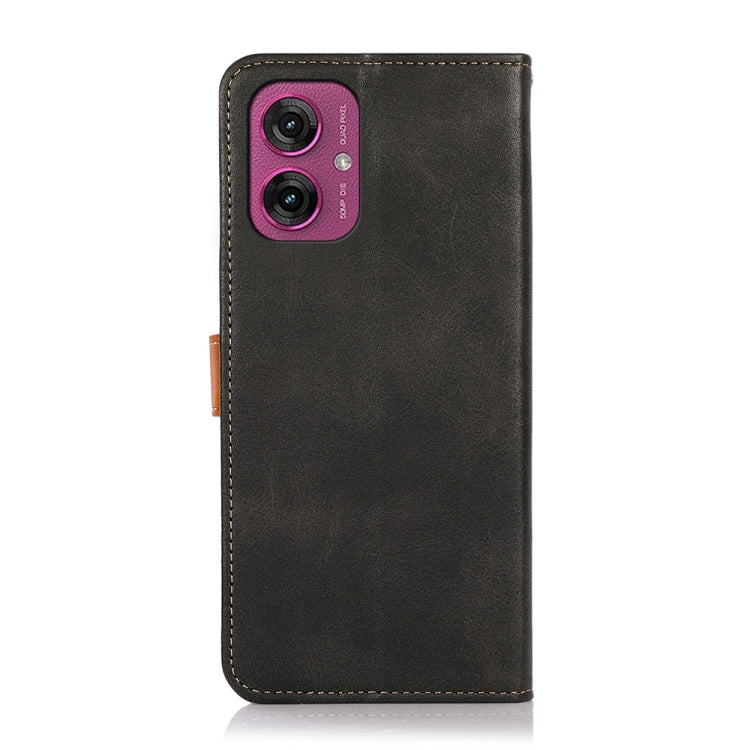 For Motorola Moto G55 5G KHAZNEH Dual-color Cowhide Texture Flip Leather Phone Case