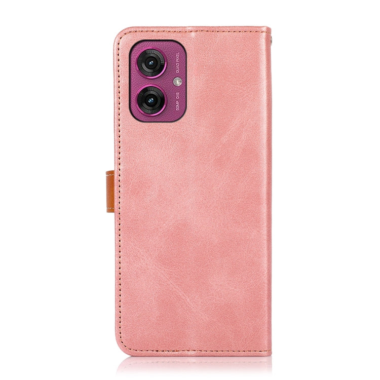For Motorola Moto G55 5G KHAZNEH Dual-color Cowhide Texture Flip Leather Phone Case