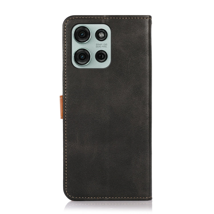 For Motorola Moto G75 5G KHAZNEH Dual-color Cowhide Texture Flip Leather Phone Case