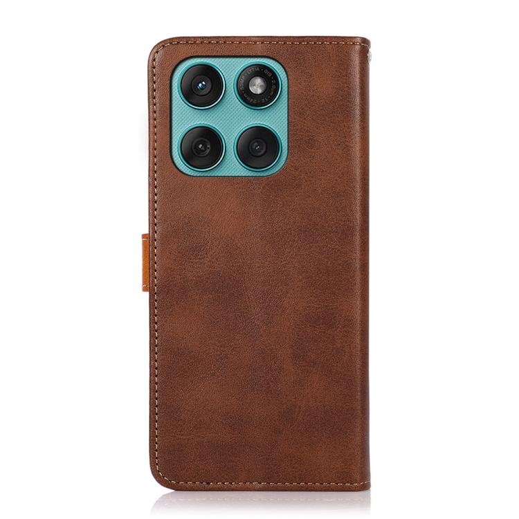 For Motorola Edge 60 Fusion KHAZNEH Dual-color Cowhide Texture Flip Leather Phone Case