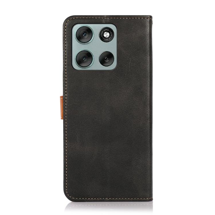 For Motorola Moto G86 Power KHAZNEH Dual-color Cowhide Texture Flip Leather Phone Case