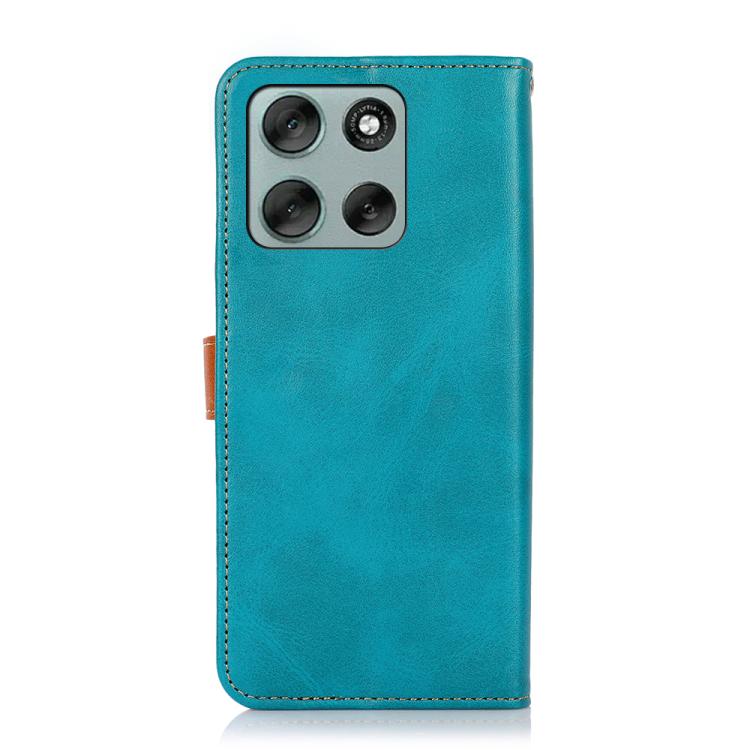 For Motorola Moto G86 Power KHAZNEH Dual-color Cowhide Texture Flip Leather Phone Case