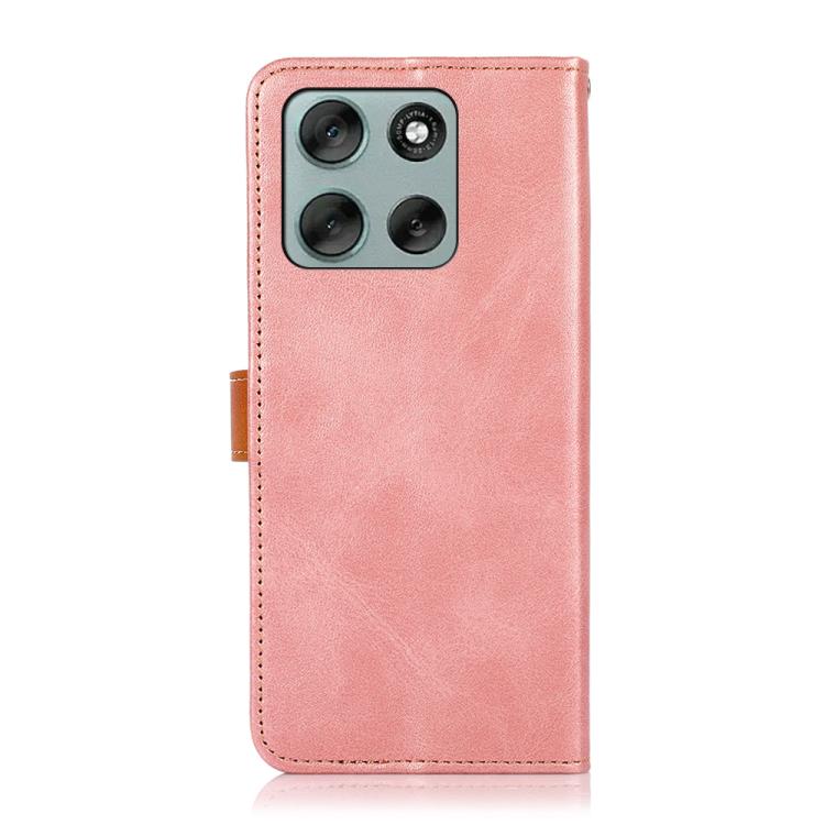 For Motorola Moto G86 Power KHAZNEH Dual-color Cowhide Texture Flip Leather Phone Case