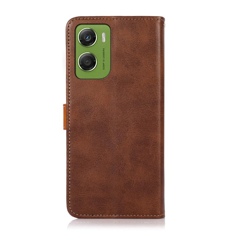 For Motorola Moto G06 4G KHAZNEH Dual-color Cowhide Texture Flip Leather Phone Case