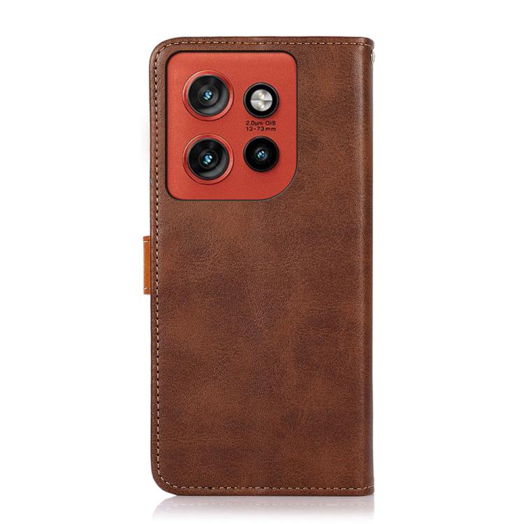 For Motorola Edge 60 Neo 5G KHAZNEH Dual-color Cowhide Texture Flip Leather Phone Case