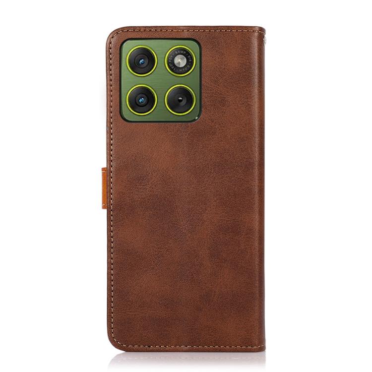 For Motorola Edge 70 5G KHAZNEH Dual-color Cowhide Texture Flip Leather Phone Case