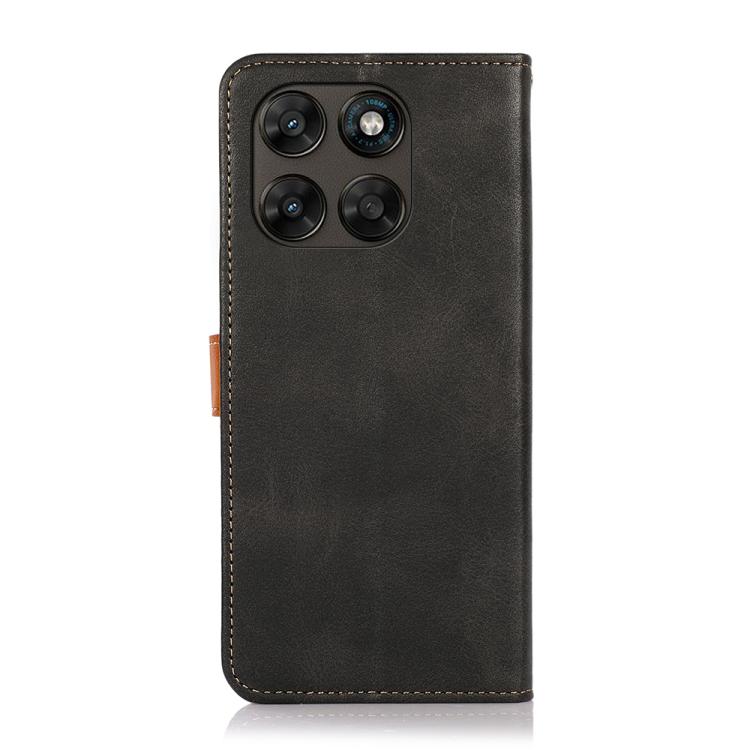 For Motorola Moto G77 5G / G67 5G KHAZNEH Dual-color Cowhide Texture Flip Leather Phone Case