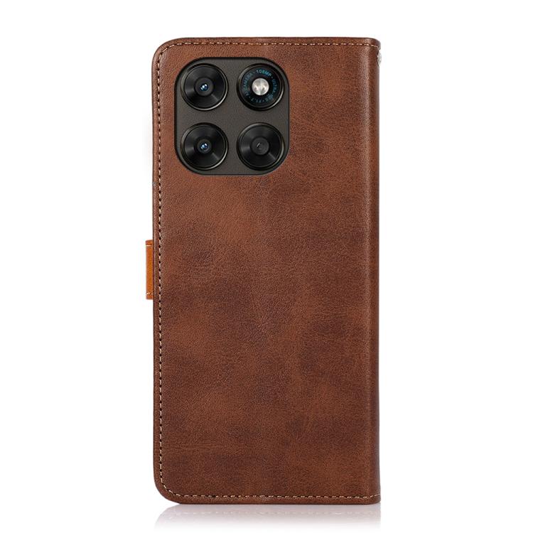 For Motorola Moto G77 5G / G67 5G KHAZNEH Dual-color Cowhide Texture Flip Leather Phone Case