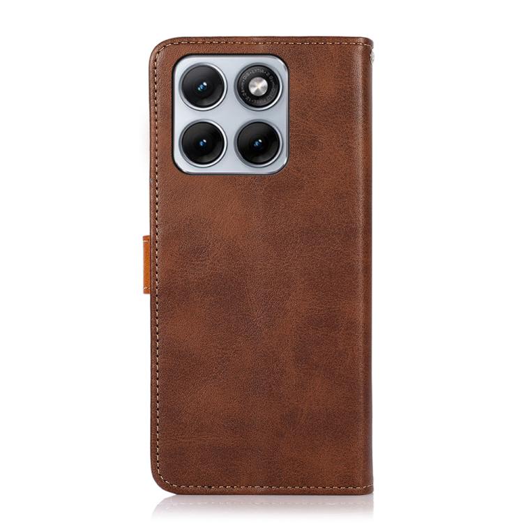 For Motorola Edge 70 Fusion 5G KHAZNEH Dual-color Cowhide Texture Flip Leather Phone Case