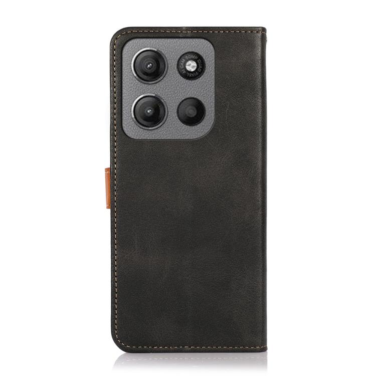For Motorola Moto G17 4G/G17 Power 4G KHAZNEH Dual-color Cowhide Texture Flip Leather Phone Case