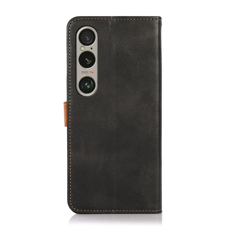 For Sony Xperia 1 IV KHAZNEH Dual-color Cowhide Texture Flip Leather Phone Case