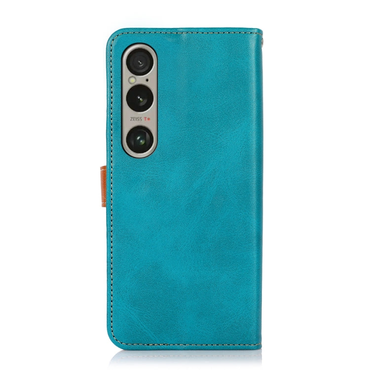 For Sony Xperia 1 IV KHAZNEH Dual-color Cowhide Texture Flip Leather Phone Case